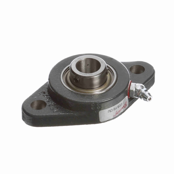 Mounted Cast Iron Two Bolt Flange Ball Bearing - 52100 Bearing Steel - Setscrew Lock